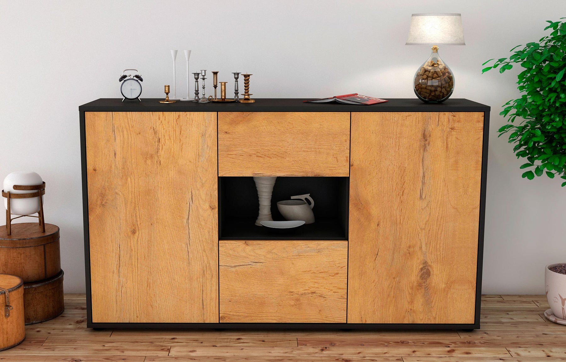 Sideboard Denise, Eiche (136x79x35cm)