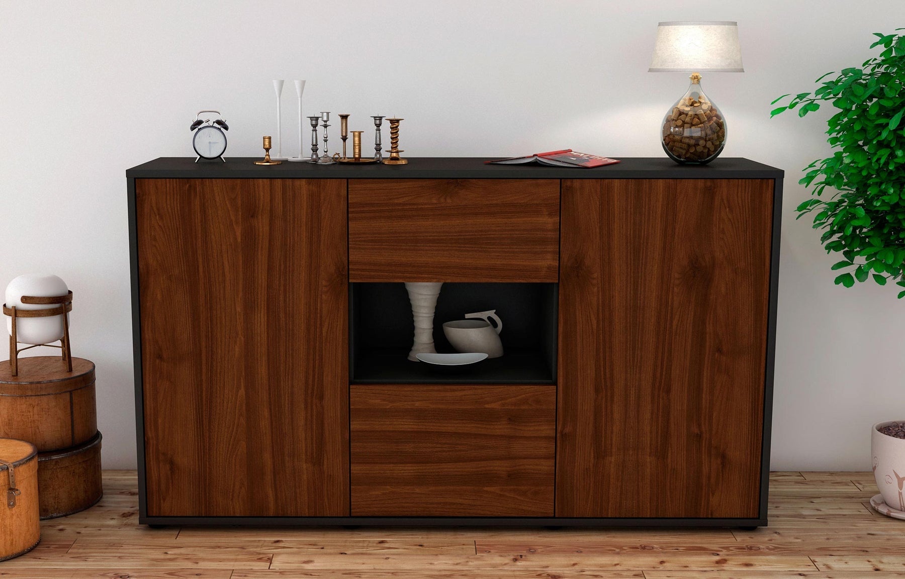 Sideboard Denise, Walnuss (136x79x35cm)