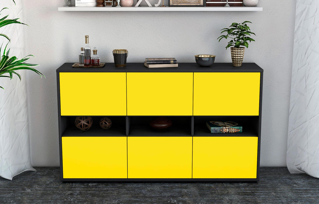 Sideboard Diletta, Gelb (136x79x35cm)