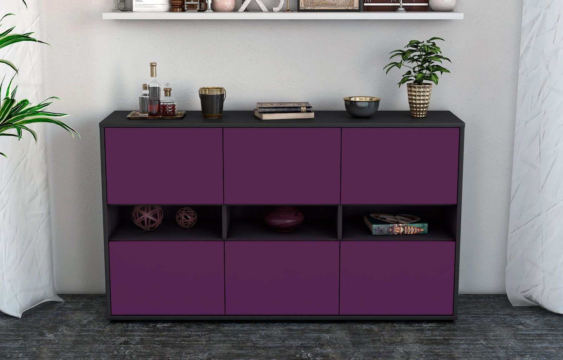 Sideboard Diletta, Lila (136x79x35cm)