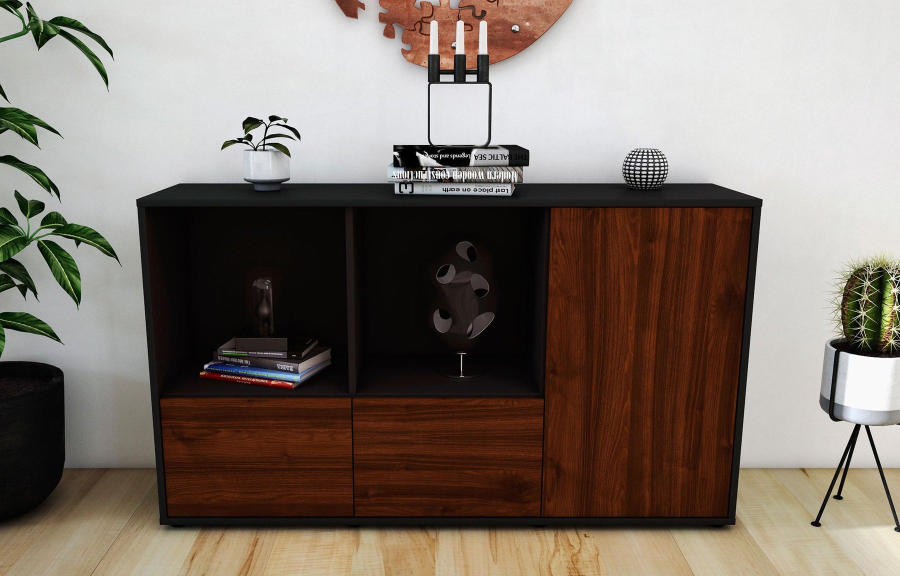 Sideboard Dolcia, Walnuss (136x79x35cm)