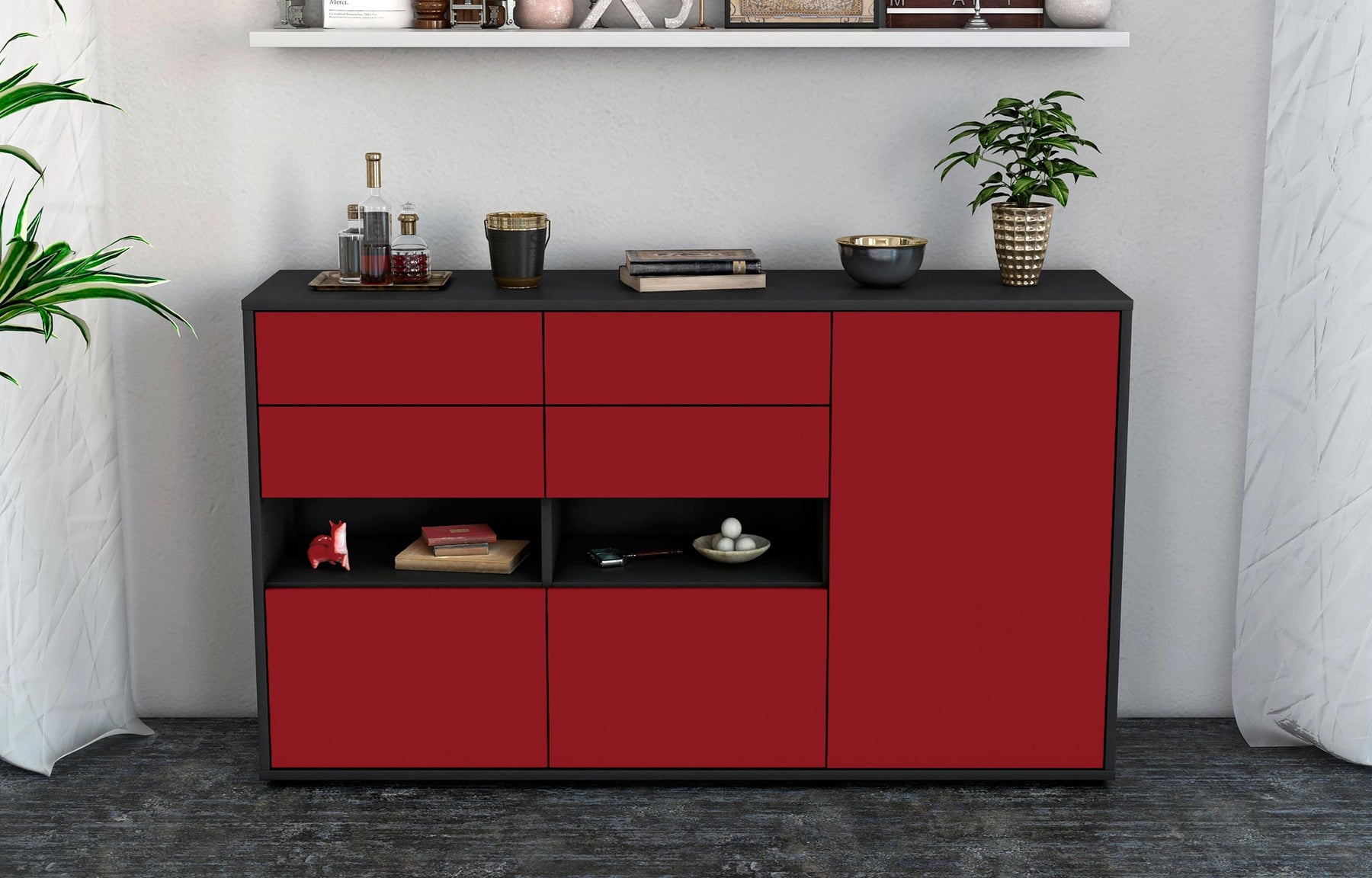 Sideboard Domi, Bordeaux (136x79x35cm)