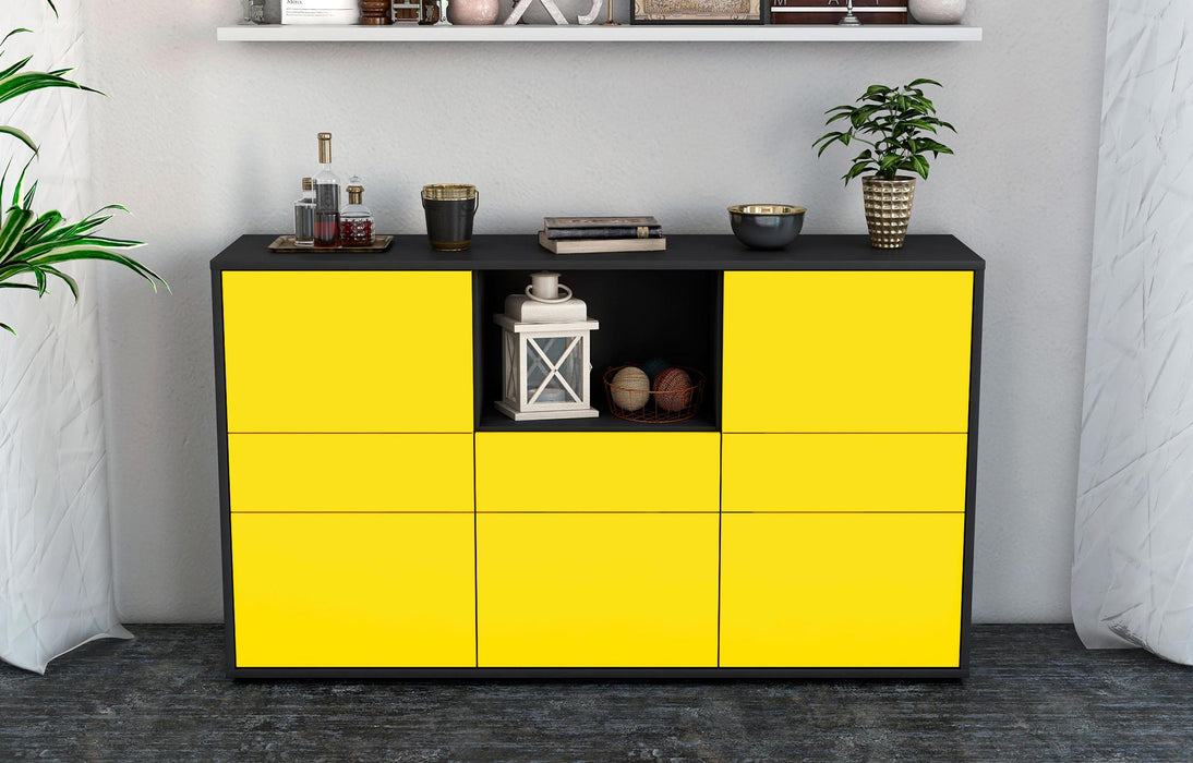 Sideboard Dominika, Gelb (136x79x35cm)