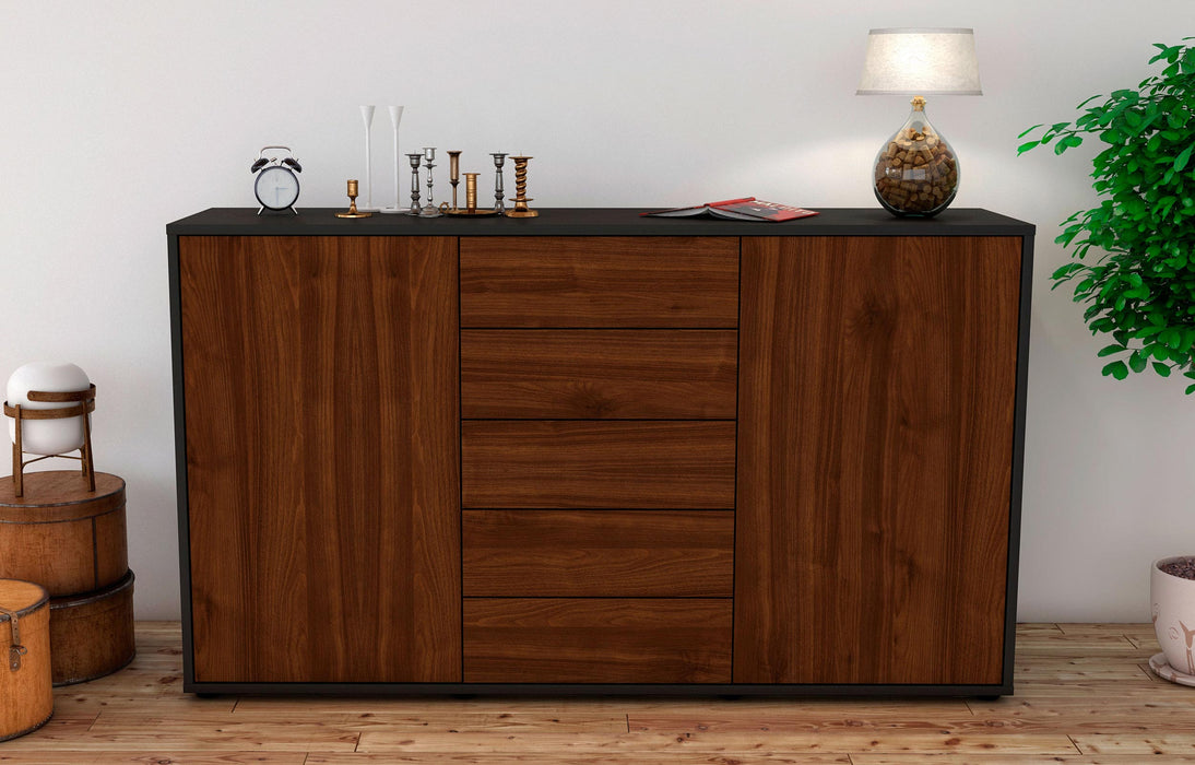 Sideboard Dorelly, Walnuss (136x79x35cm)