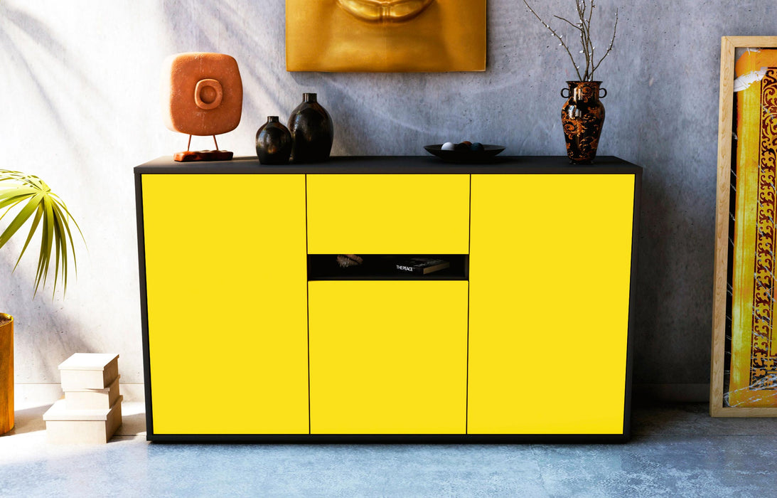 Sideboard Dorina, Gelb (136x79x35cm)