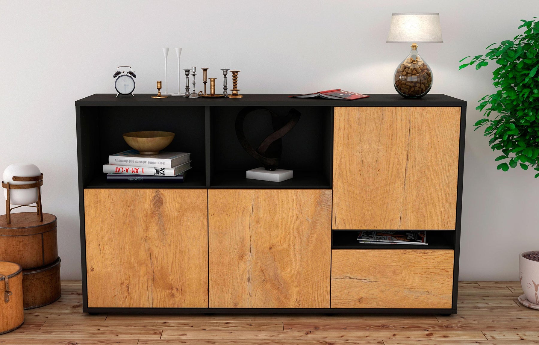 Sideboard Eda, Eiche (136x79x35cm)