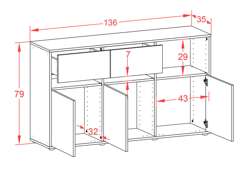 Sideboard Dorotea, Rost (136x79x35cm)