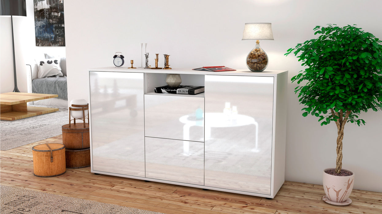 Sideboard Dimphi, Weiß (136x79x35cm)