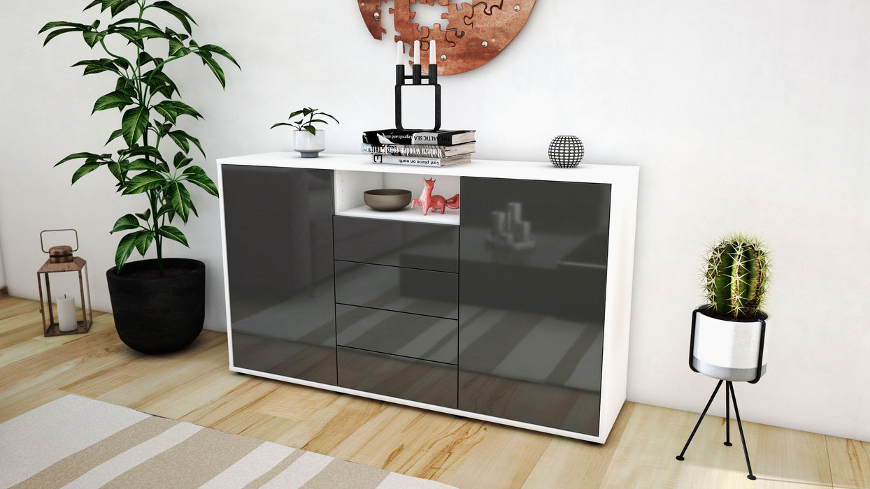 Sideboard Donnice, Grau (136x79x35cm)