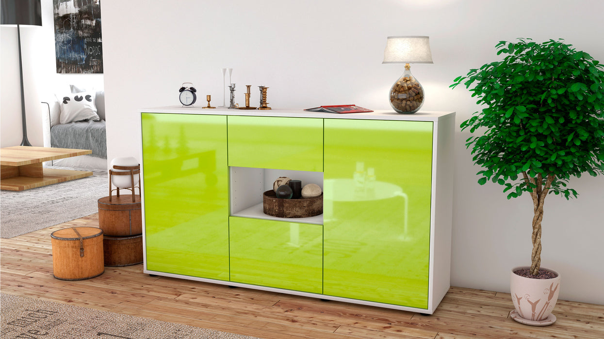 Sideboard Doriana, Grün (136x79x35cm)