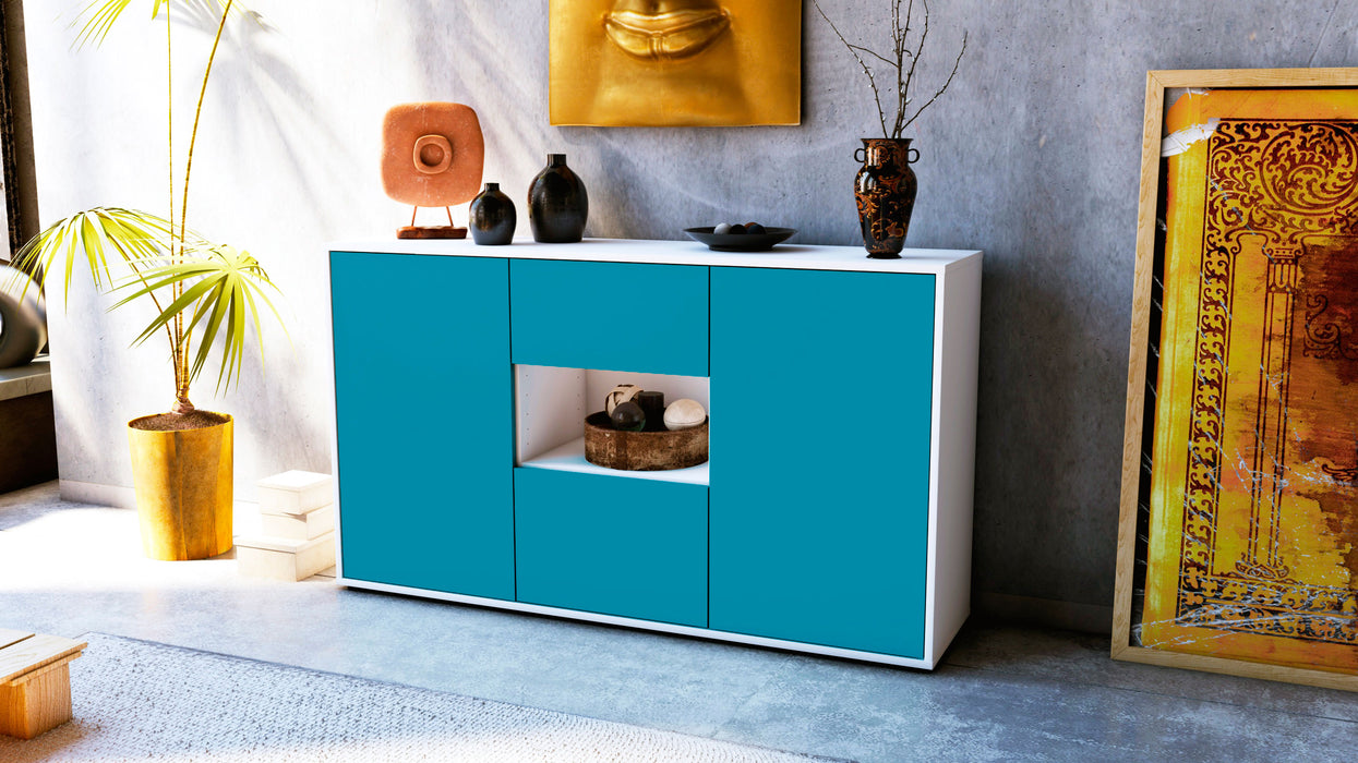 Sideboard Doriana, Türkis (136x79x35cm)