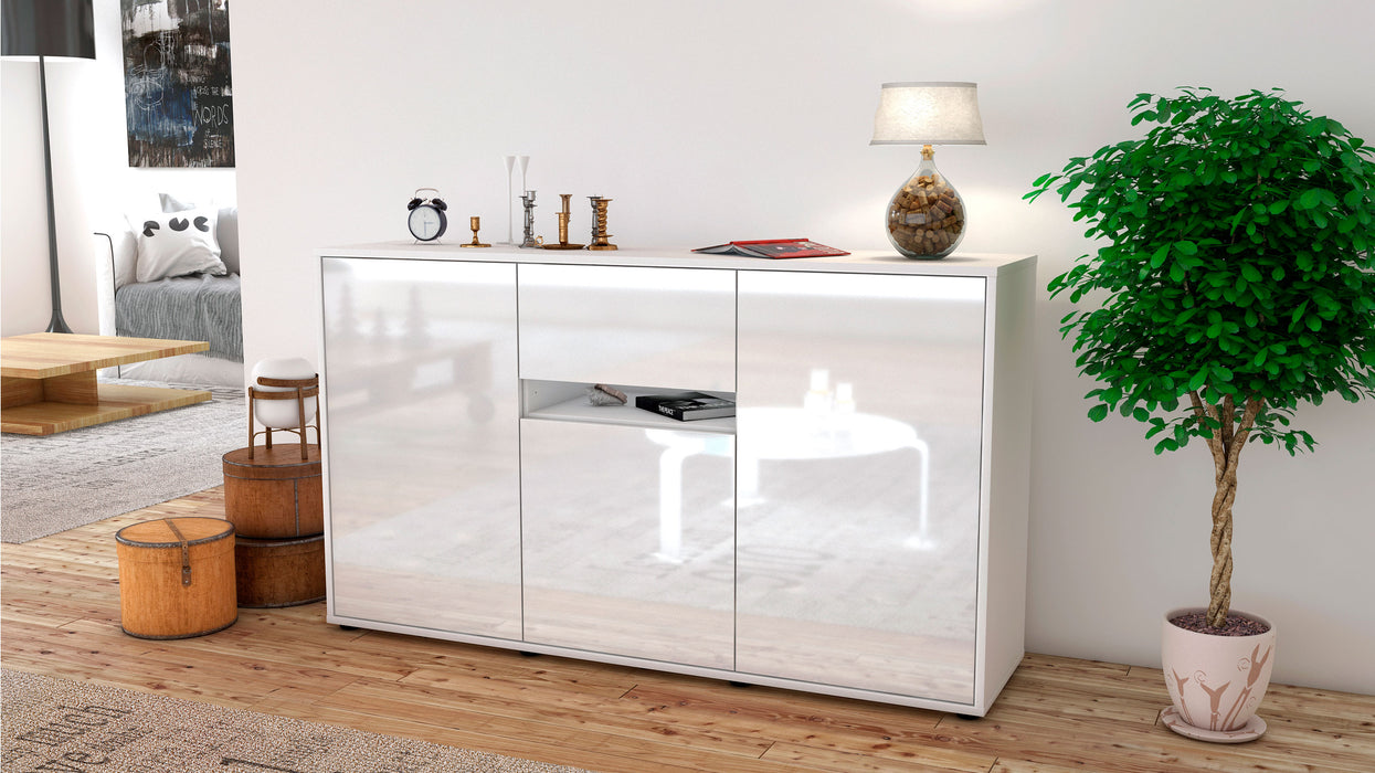 Sideboard Dorina, Weiß (136x79x35cm)