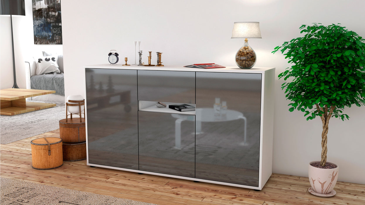 Sideboard Dorina, Grau (136x79x35cm)