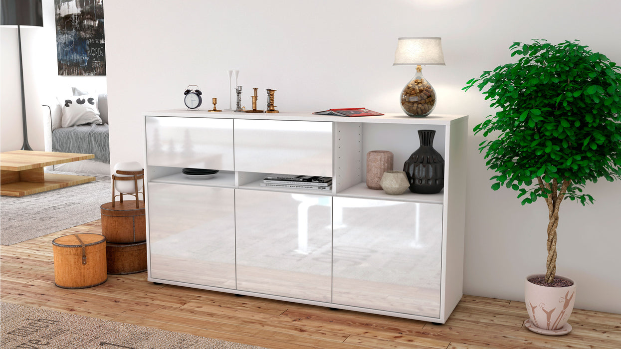 Sideboard Dorotea, Weiß (136x79x35cm)