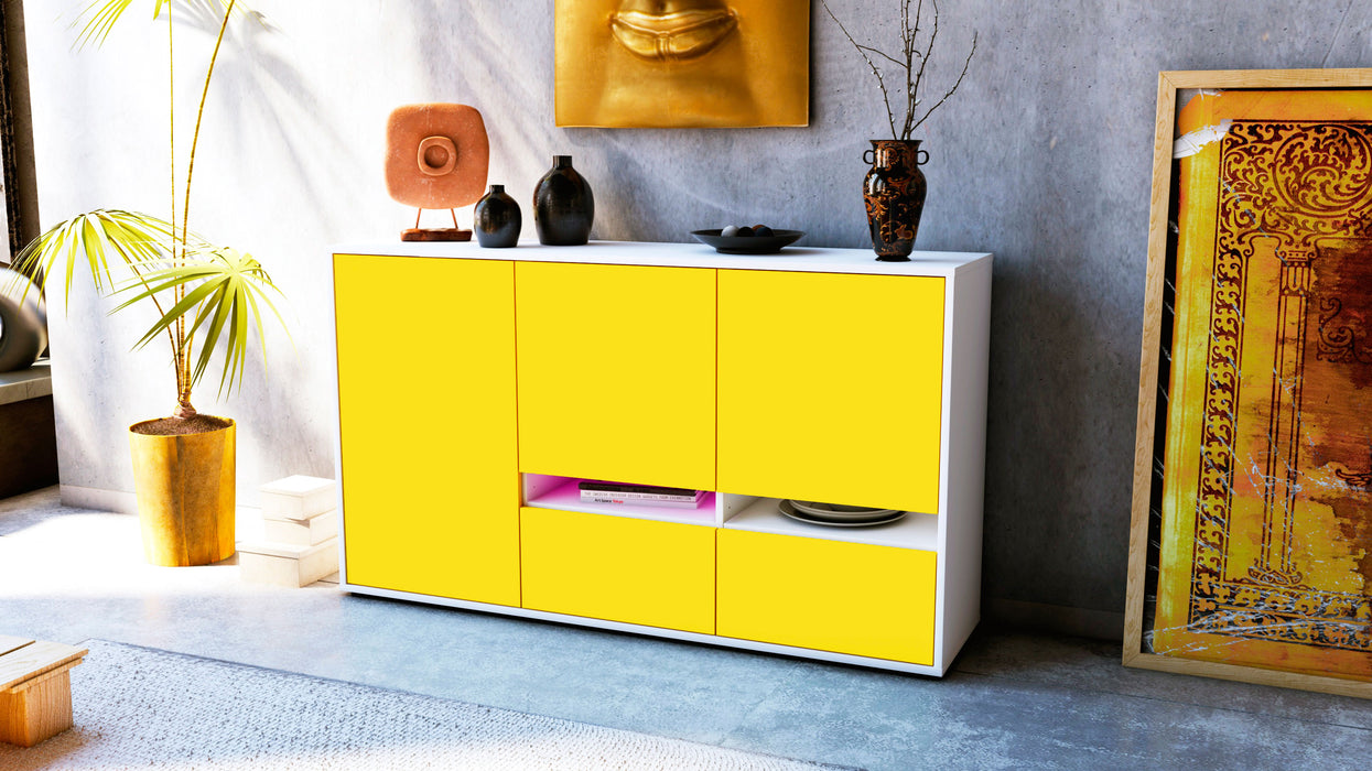 Sideboard Ebe, Gelb (136x79x35cm)