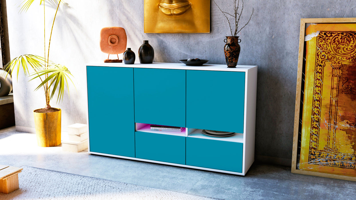 Sideboard Ebe, Türkis (136x79x35cm)