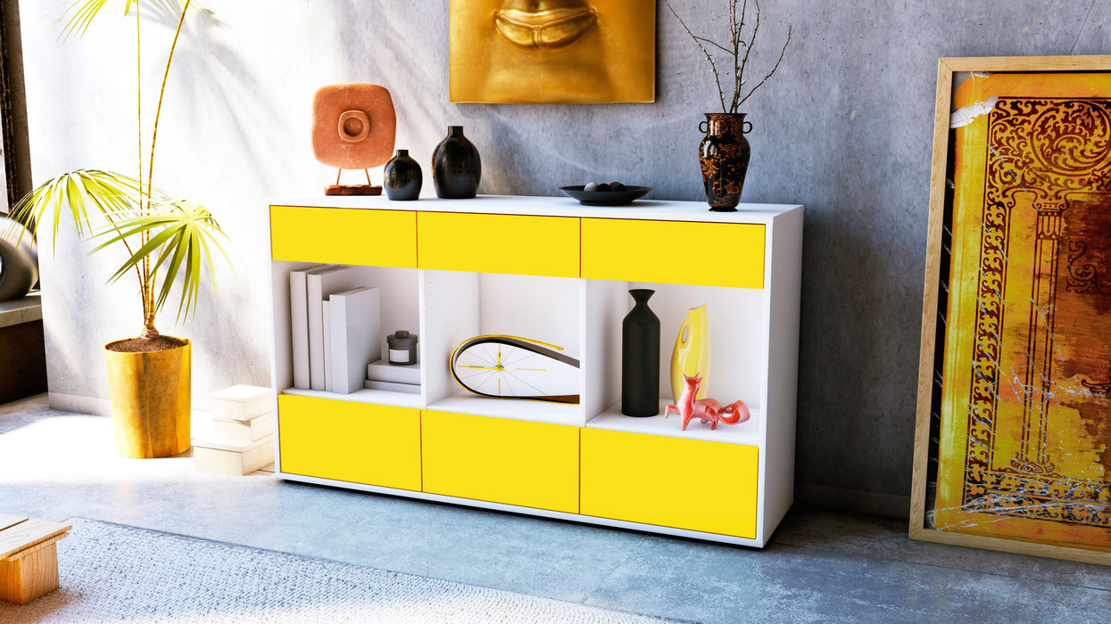 Sideboard Efisia, Gelb (136x79x35cm)