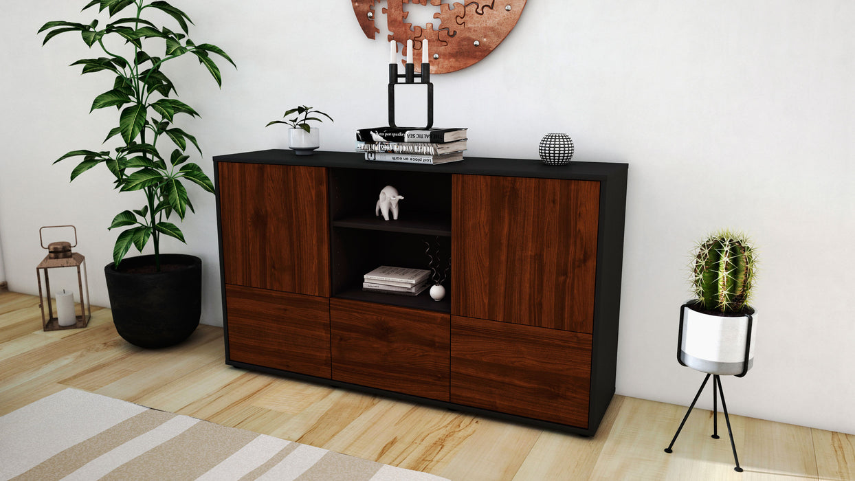 Sideboard Diellza, Walnuss (136x79x35cm)