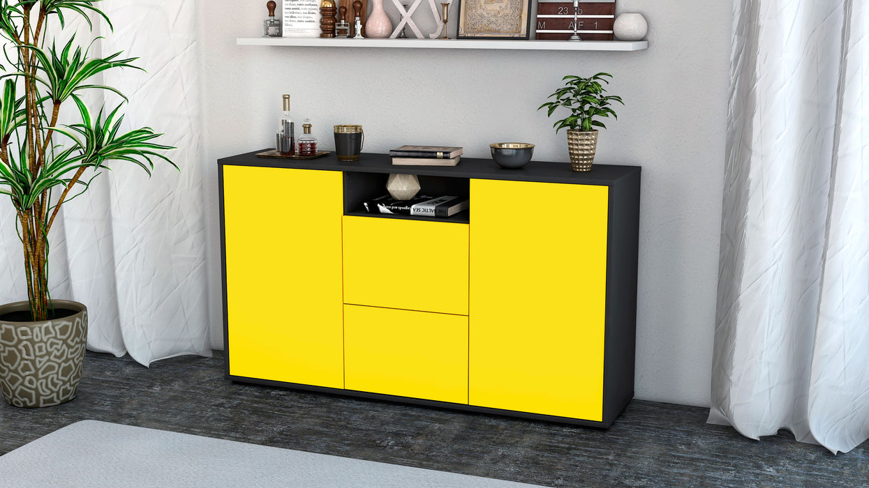 Sideboard Dimphi, Gelb (136x79x35cm)