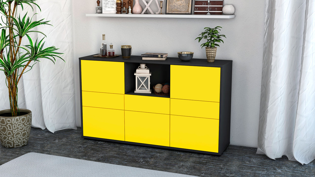 Sideboard Dominika, Gelb (136x79x35cm)