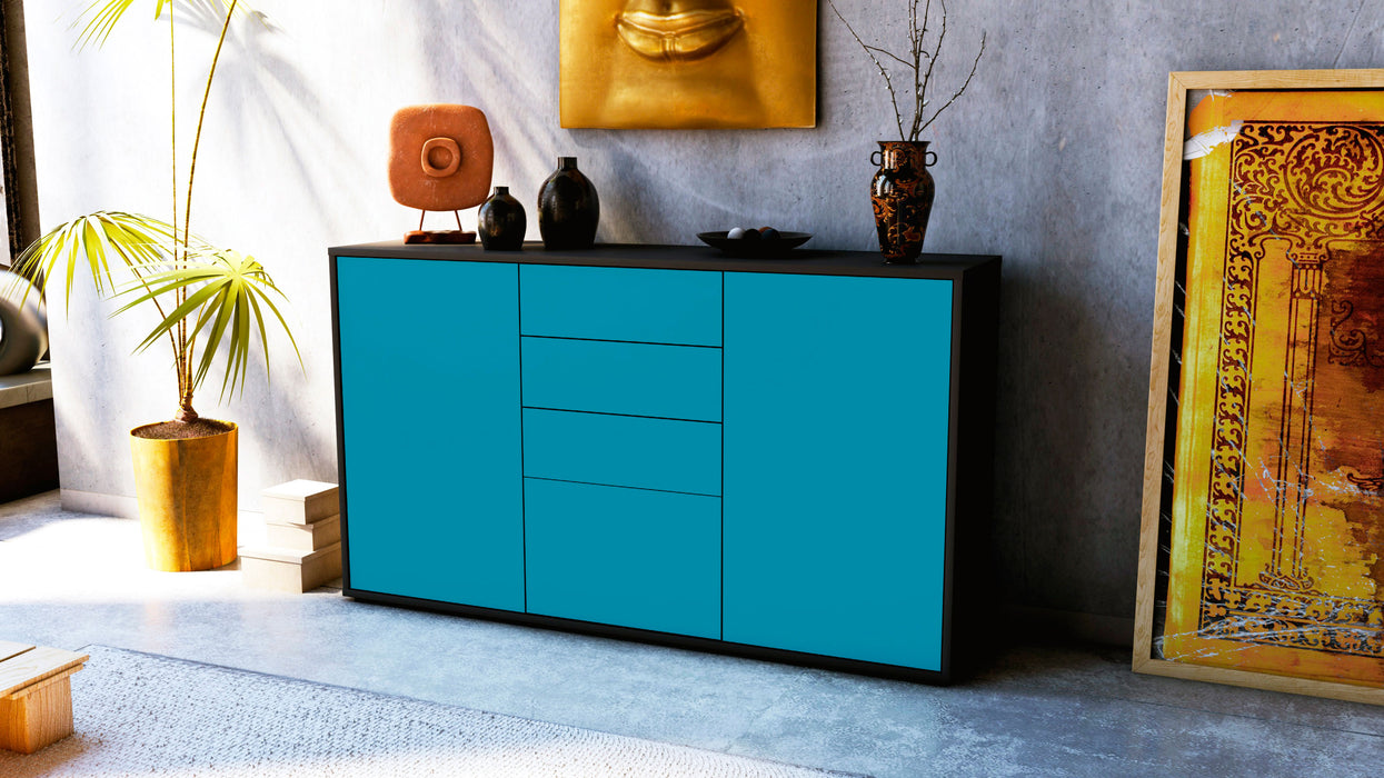 Sideboard Donatella, Türkis (136x79x35cm)