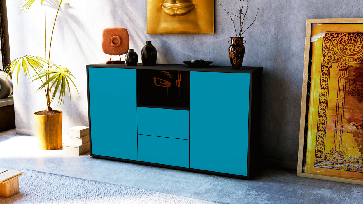 Sideboard Donika, Türkis (136x79x35cm)