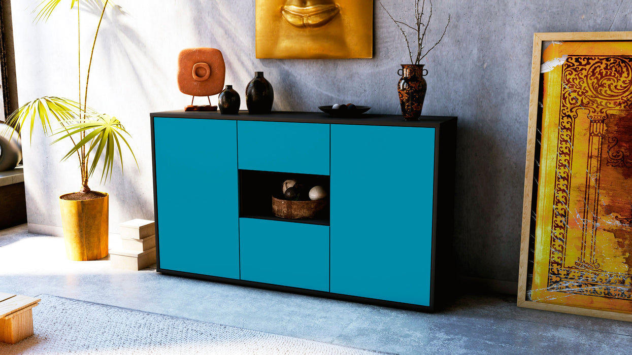 Sideboard Doriana, Türkis (136x79x35cm)