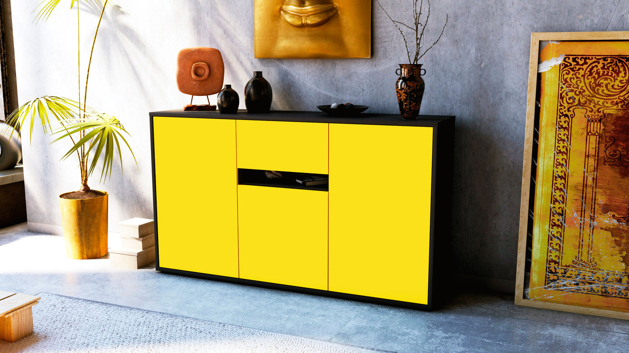 Sideboard Dorina, Gelb (136x79x35cm)