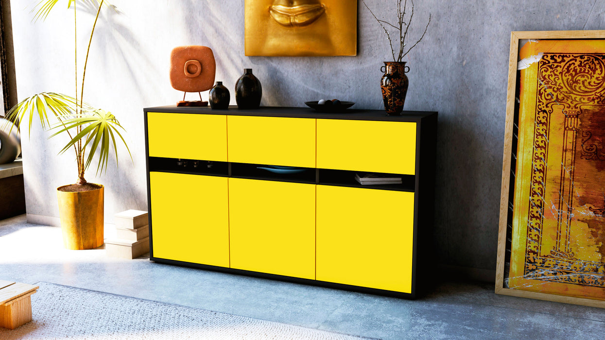 Sideboard Dorinde, Gelb (136x79x35cm)