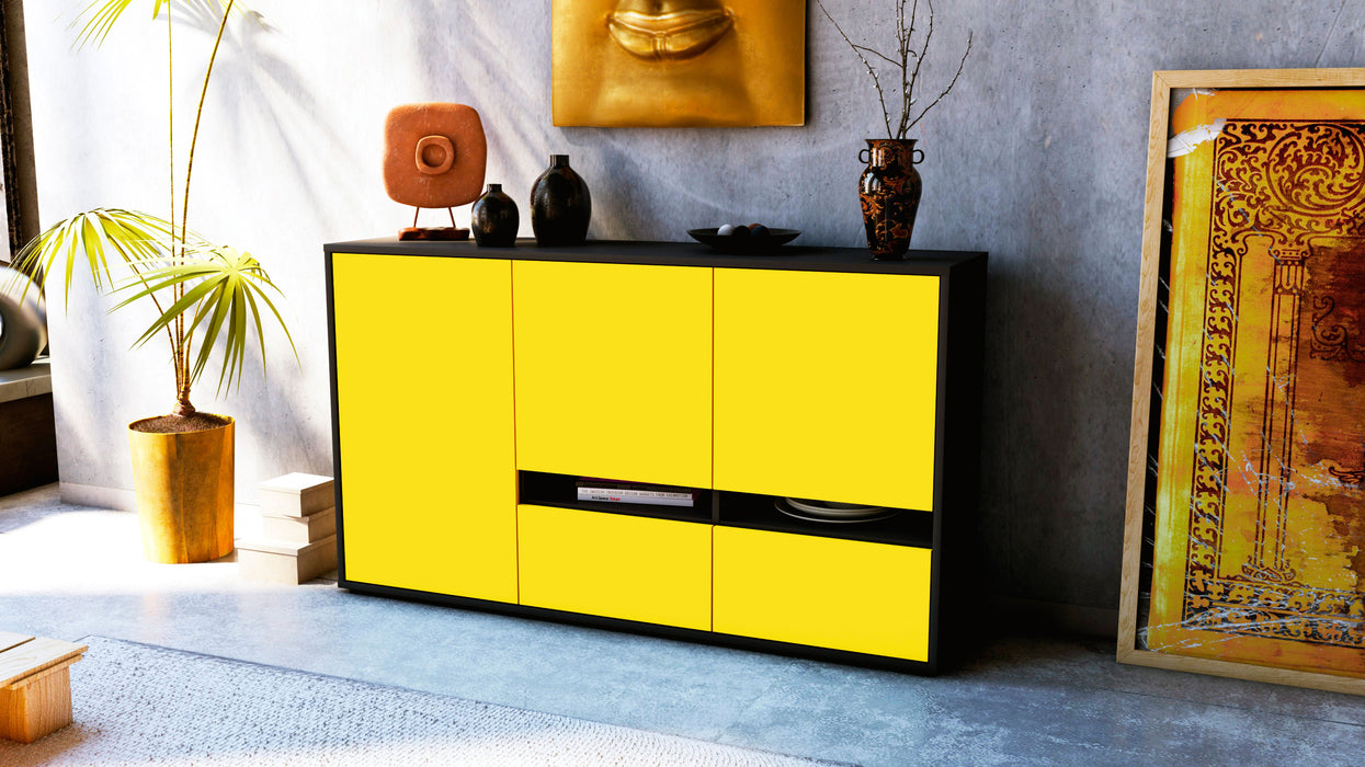 Sideboard Ebe, Gelb (136x79x35cm)