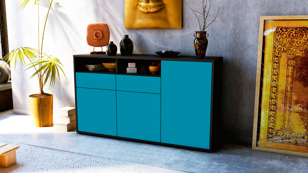 Sideboard Editta, Türkis (136x79x35cm)