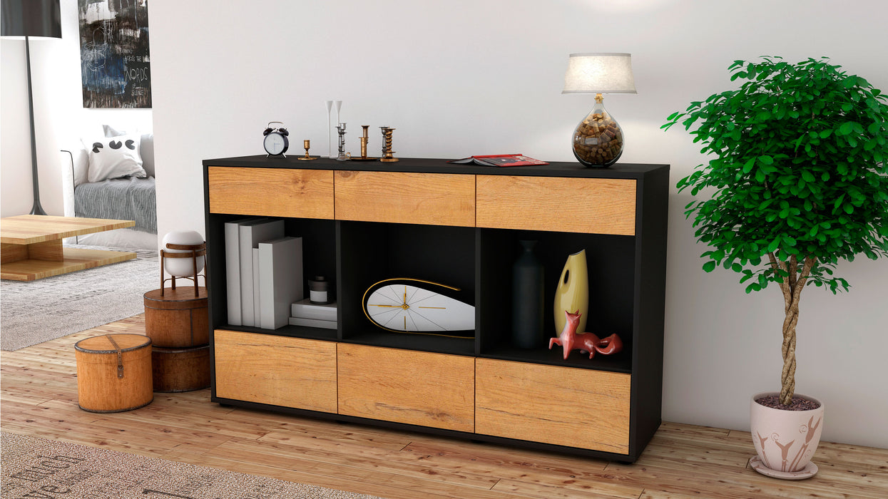 Sideboard Efisia, Eiche (136x79x35cm)