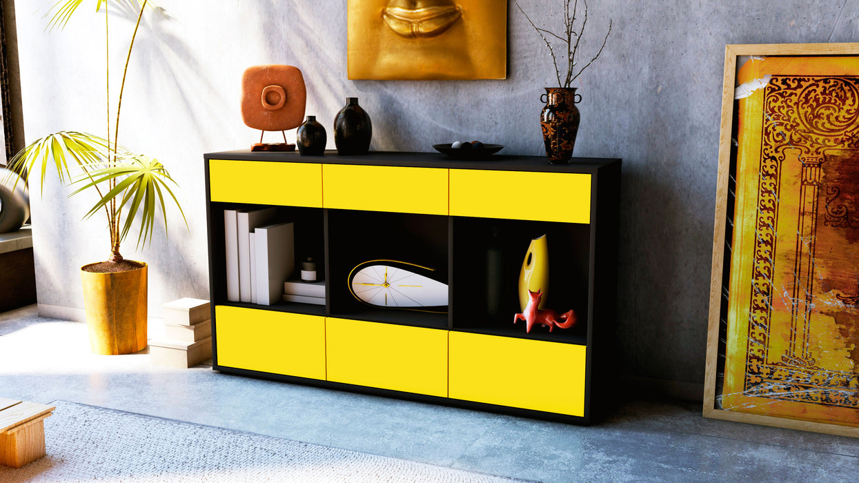 Sideboard Efisia, Gelb (136x79x35cm)