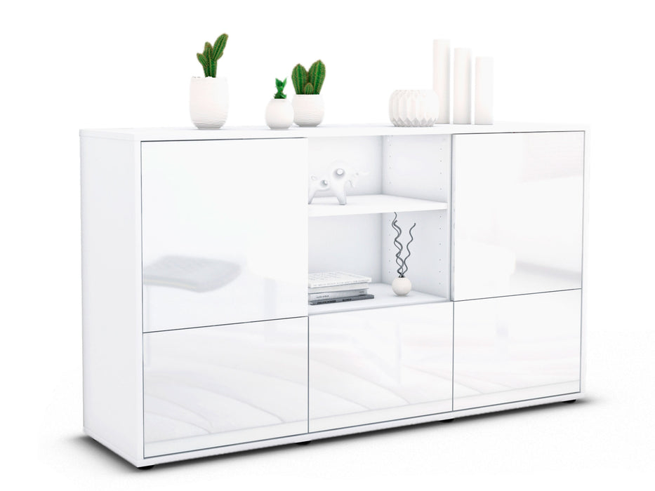 Sideboard Diellza, Weiß (136x79x35cm)