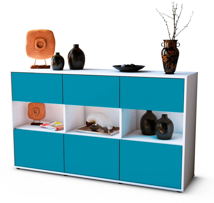 Sideboard Dorett, Türkis (136x79x35cm)