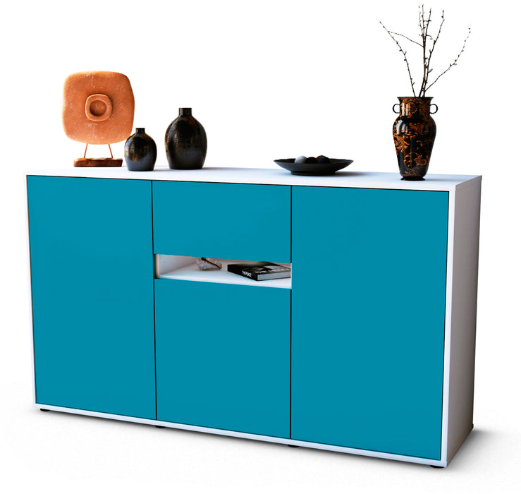 Sideboard Dorina, Türkis (136x79x35cm)