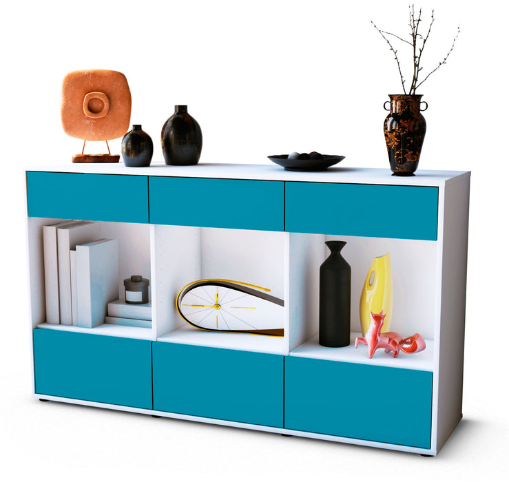 Sideboard Efisia, Türkis (136x79x35cm)