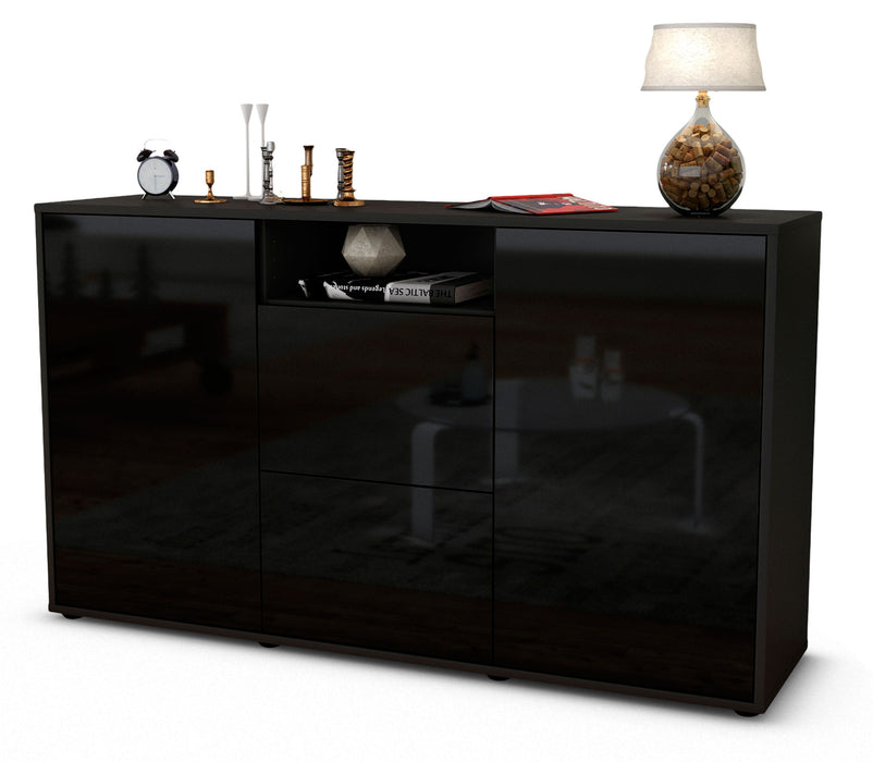 Sideboard Dimphi, Schwarz (136x79x35cm)