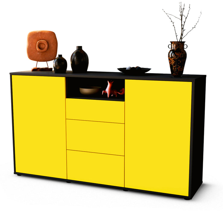 Sideboard Donnice, Gelb (136x79x35cm)