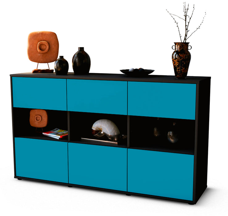 Sideboard Dorett, Türkis (136x79x35cm)