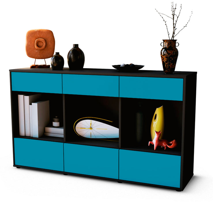 Sideboard Efisia, Türkis (136x79x35cm)