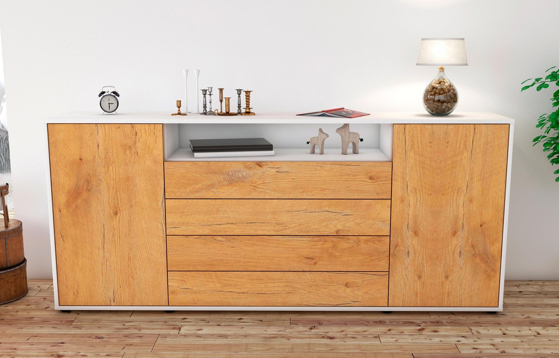 Sideboard Enzo, Eiche (180x79x35cm)