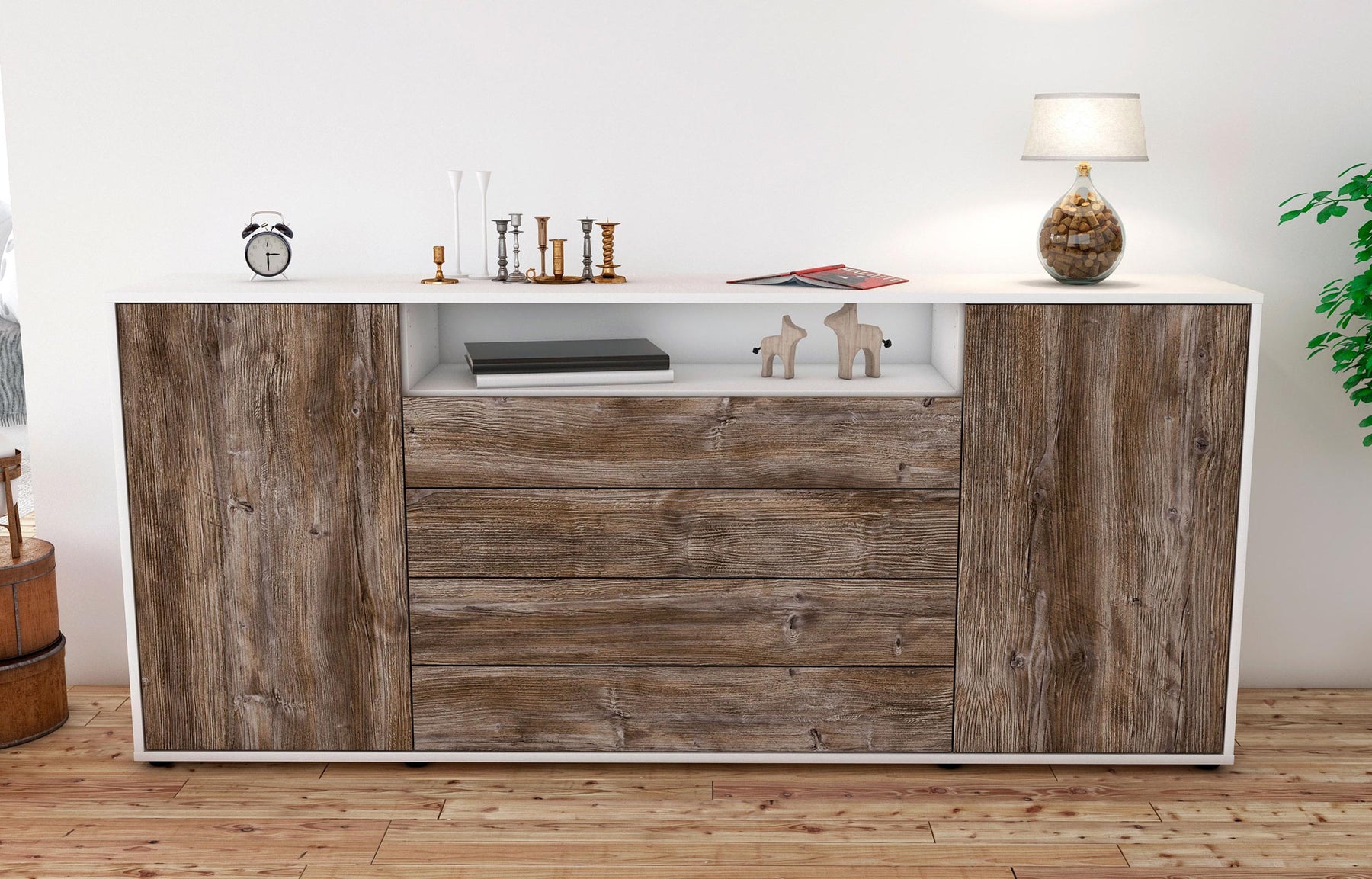 Sideboard Enzo, Treibholz (180x79x35cm)