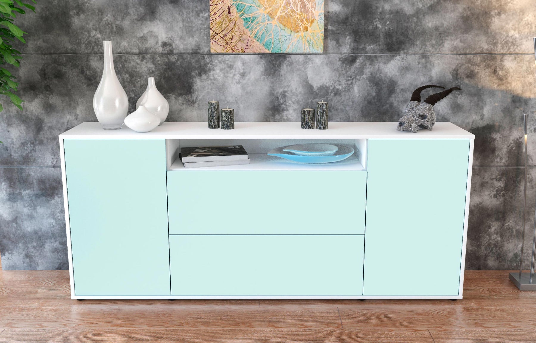 Sideboard Erina, Mint (180x79x35cm)