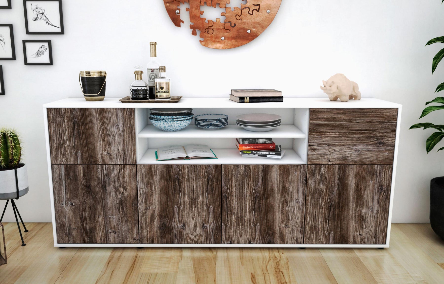 Sideboard Ermelina, Treibholz (180x79x35cm)