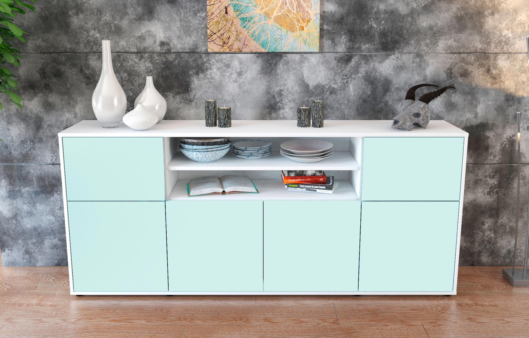 Sideboard Ermelina, Mint (180x79x35cm)