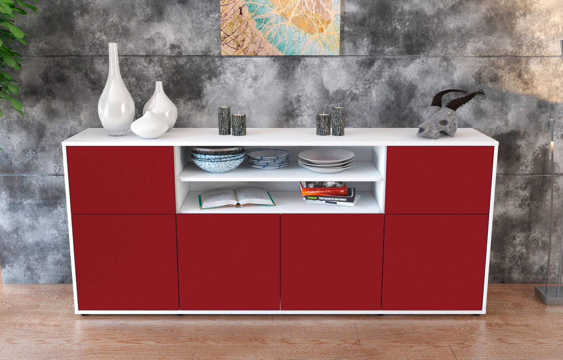 Sideboard Ermelina, Bordeaux (180x79x35cm)