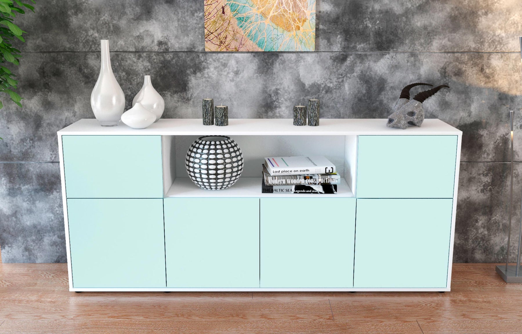 Sideboard Ermentrude, Mint (180x79x35cm)