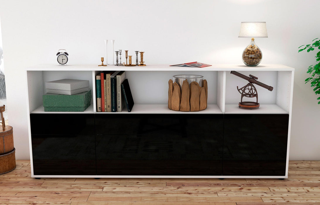 Sideboard Estella, Schwarz (180x79x35cm)