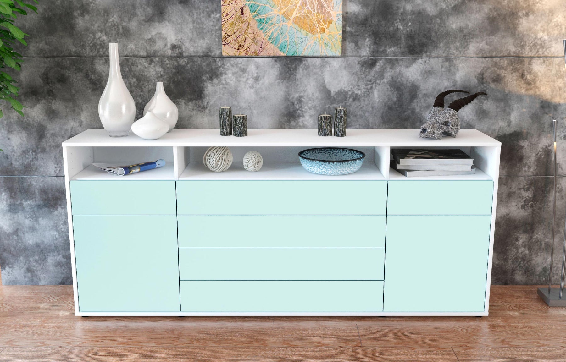 Sideboard Evelina, Mint (180x79x35cm)